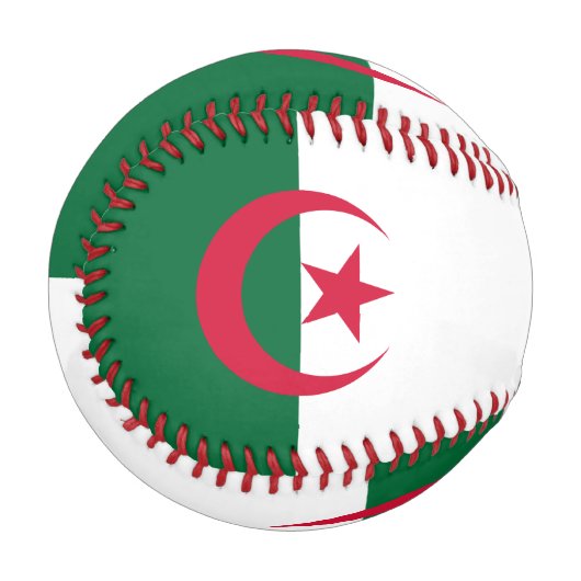 Balle De Baseball Baseball patriotique avec drapeau d'Algérie (Devant Gauche)