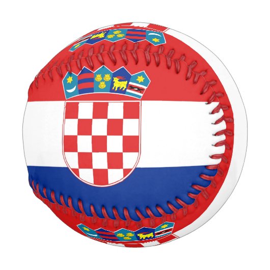 Balle De Baseball Baseball patriotique avec drapeau de la Croatie (Devant Droite)