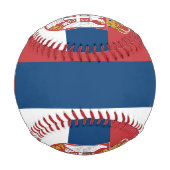 Balle De Baseball Baseball patriotique avec drapeau de la Serbie (Devant)