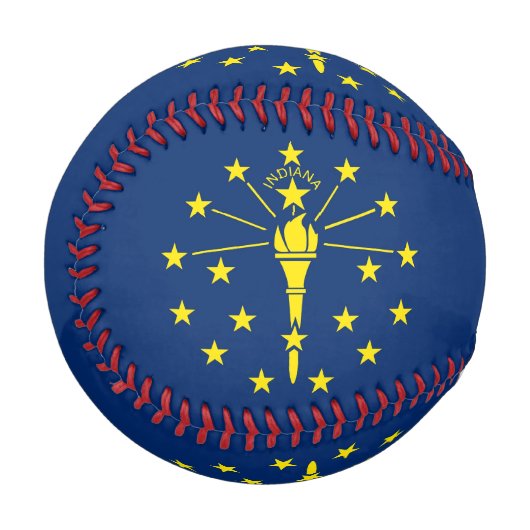 Balle De Baseball Baseball patriotique avec drapeau de l'Indiana, Ét (Devant Gauche)