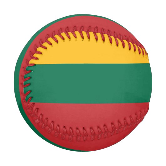 Balle De Baseball Baseball patriotique avec drapeau de Lituanie (Devant Gauche)