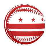 Balle De Baseball Baseball patriotique avec drapeau de Washington DC (Devant Gauche)