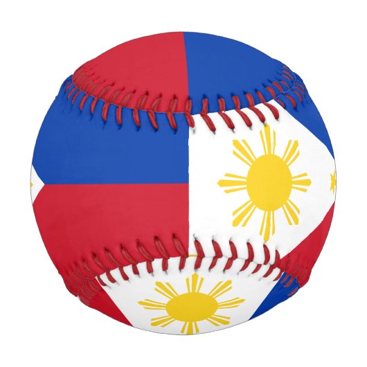 Balle De Baseball Baseball patriotique avec drapeau des Philippines (Devant)