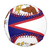 Balle De Baseball Baseball patriotique avec drapeau des Samoa améric (Devant)