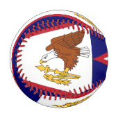 Balle De Baseball Baseball patriotique avec drapeau des Samoa améric (Devant Gauche)