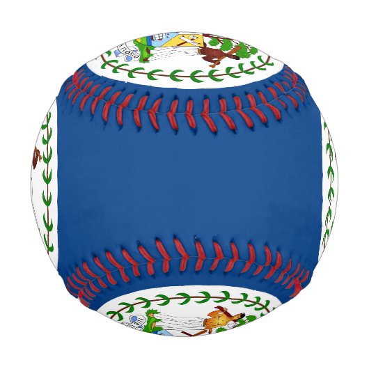 Balle De Baseball Baseball patriotique avec drapeau du Belize (Devant)