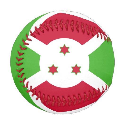 Balle De Baseball Baseball patriotique avec drapeau du Burundi (Devant Gauche)