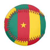 Balle De Baseball Baseball patriotique avec drapeau du Cameroun (Devant Gauche)
