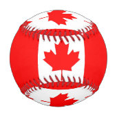 Balle De Baseball Baseball patriotique avec drapeau du Canada (Dos)