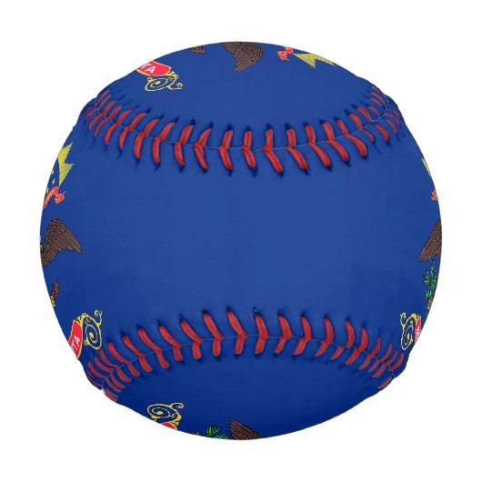 Balle De Baseball Baseball patriotique avec drapeau du Dakota du Nor (Devant)