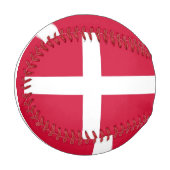 Balle De Baseball Baseball patriotique avec drapeau du Danemark (Devant Gauche)