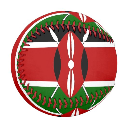 Balle De Baseball Baseball patriotique avec drapeau du Kenya (Devant Gauche)