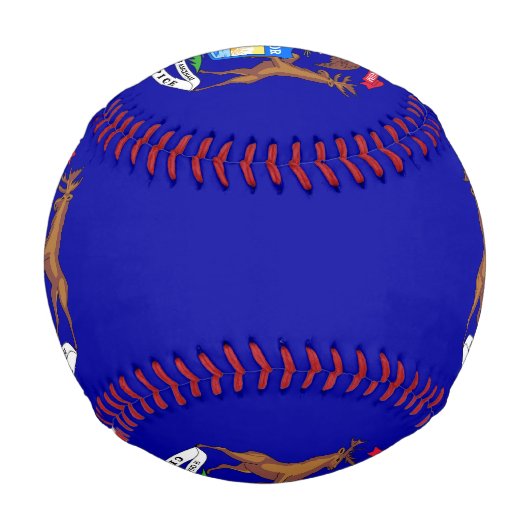 Balle De Baseball Baseball patriotique avec drapeau du Michigan, Éta (Dos)