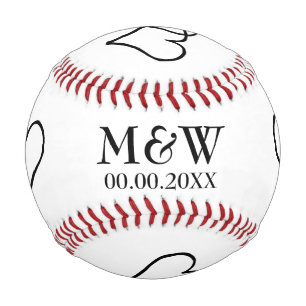 Balle De Baseball Baseball personnalisé avec monogramme pour mariage