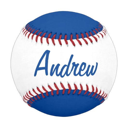 Balle De Baseball Baseball personnalisé avec nom bleu et blanc (Dos)
