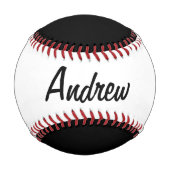 Balle De Baseball Baseball personnalisé avec nom noir et blanc (Dos)
