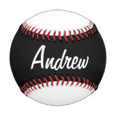 Balle De Baseball Baseball personnalisé avec nom noir et blanc (Devant)