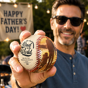 Balle De Baseball Baseball Photo Rustique Vintage Meilleur Papa Fête