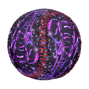 Balle De Baseball Baseball Purple Rose Elephant Dans La Nuit étoilée