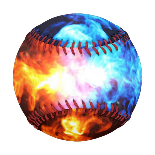 Balle De Baseball Baseball Red and Blue Fire (Dos)