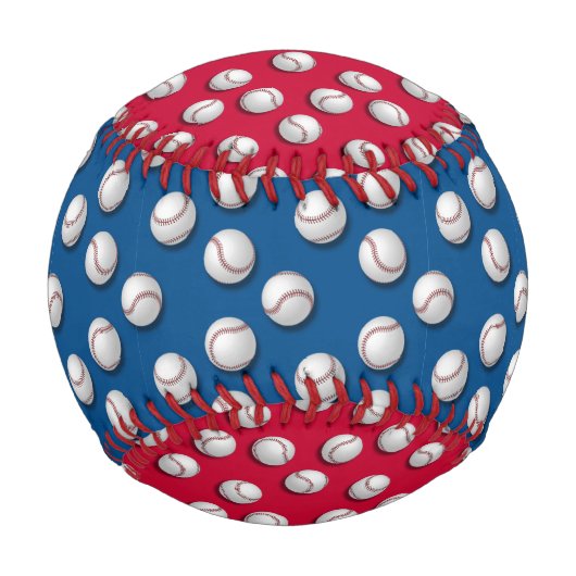 Balle De Baseball Baseball Red & Blue Baseballs (Devant)