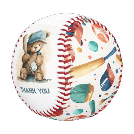 Balle De Baseball Baseball Teddy Bear Sport Baby shower Favoriser (Angle)