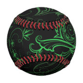 Balle De Baseball Baseball vert floral (Devant)