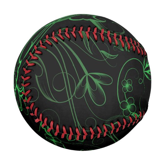 Balle De Baseball Baseball vert floral (Devant Gauche)