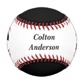 Balle De Baseball Batterie noire rouge personnalisée (Devant)
