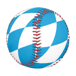 Balle De Baseball Bavière diamant bleu et blanc motif de drapeau