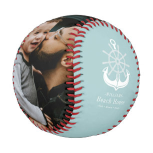 Balle De Baseball Beach House Nom de famille et Ancre photo