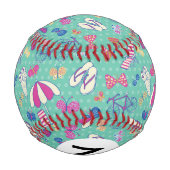 Balle De Baseball Beau Motif Avec Éléments Été (Dos)