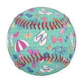 Balle De Baseball Beau Motif Avec Éléments Été (Devant)