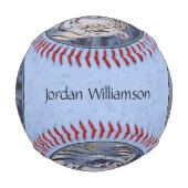 Balle De Baseball Beau tigre blanc aux yeux bleu cristal (Dos)