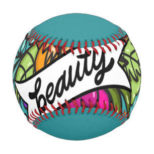 Balle De Baseball Beauté de l'oreiller avec fleurs