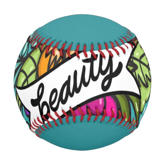 Balle De Baseball Beauté de l'oreiller avec fleurs (Dos)