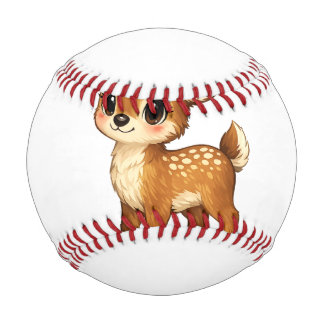 Balle De Baseball Bébé Faon Mignon Dessin Animé Illustration de Cerf