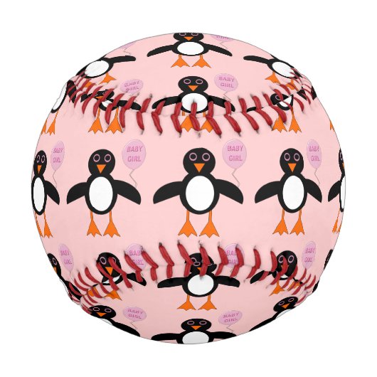 Balle De Baseball Bébé rose mignon fille Penguin Baseball (Devant)