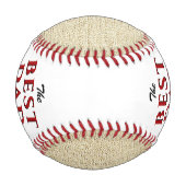 Balle De Baseball Beige Rustique Blanc Meilleur Papa Jour des Pères (Dos)