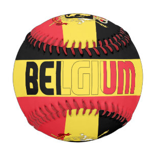 Balle De Baseball Belgique Drapeau et blason Patriotique