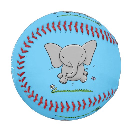 Balle De Baseball Belle adorable dessin d'éléphant bébé (Devant Gauche)