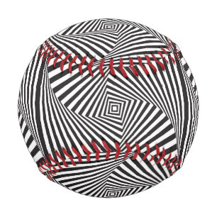 Balle De Baseball Belle illusion d'optique en spirale noire