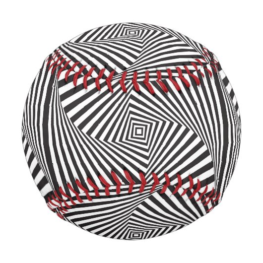 Balle De Baseball Belle illusion d'optique en spirale noire (Dos)