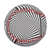 Balle De Baseball Belle illusion d'optique en spirale noire (Devant Gauche)