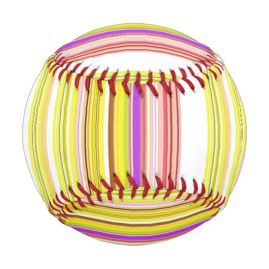 Balle De Baseball Belles rayures jaunes blanches (Dos)