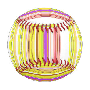 Balle De Baseball Belles rayures jaunes blanches