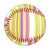 Balle De Baseball Belles rayures jaunes blanches (Devant Gauche)