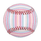 Balle De Baseball Belles rayures roses blanches (Dos)
