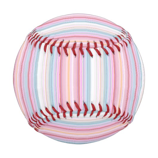 Balle De Baseball Belles rayures roses blanches (Devant)