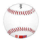 Balle De Baseball Bermudes et Bermudes Drapeau avec votre nom (Dos)